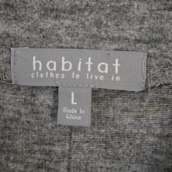 Habitat Gray Colorblock Felt Soft Lagonlook Hidden Snap Closure Jacket Size L - Picture 7 of 8